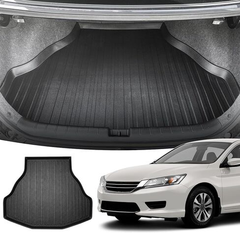 بطانة شحن ممتازة لسيارة Honda Accord LX Sport Sedan 2013-2017 - حماية 100% - بساط صندوق السيارة المناسب حسب الطلب - بساط شحن أسود لجميع المواسم - بطانات صندوق السيارة مقاسة بالليزر ثلاثية الأبعاد لسيارة Honda Accord EX in Kuwait