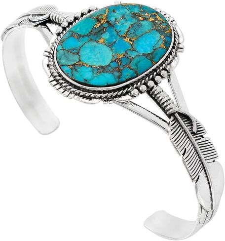 Sterling Silver 925 Bracelet with Genuine Turquoise in Saudi Arabia