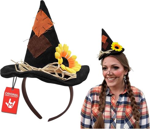 Unisex Adults Mini Scarecrow Hat On Headband Flower Halloween Costume Accessory in Kuwait