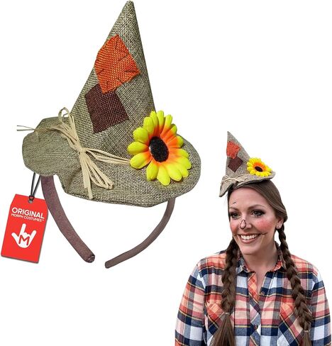 Unisex Adults Mini Scarecrow Hat On Headband Flower Halloween Costume Accessory in Saudi Arabia