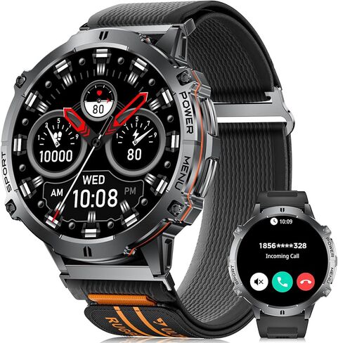 LIGE Smart Watches for Men with 900mAh Battery(60+Standby),1.73" AMOLED with Bluetooth Call,110+ Sports Mode Tactical Fitness Tracker/Heart Rate Sleep Health Monitor/Android iOS Military Smart Watch in Saudi Arabia