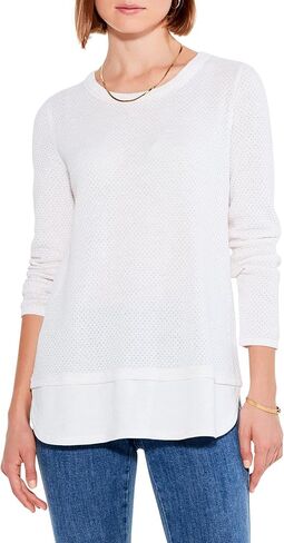 NIC+ZOE Women's Waffle Vital Crew Neck Sweater in Saudi Arabia
