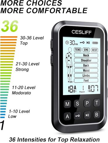 TENS Unit Muscle Stimulator Machine with 24 Modes,Dual Channel Portable and Rechargeable Electronic Pulse EMS Tens Machine Mini Massager with 10 Electrode Replacement Pads for Pain Relief Therapy in Saudi Arabia