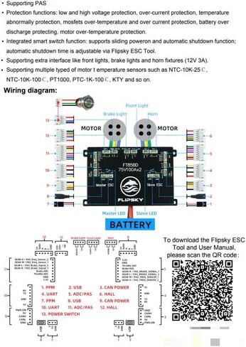 FLIPSKY FT85BD Dual ESC مع علبة ألومنيوم غير VESC للوح التزلج الكهربائي/السكوتر/وحدة التحكم في سرعة الدراجة الإلكترونية/دراجة نارية كهربائية/الروبوتات in Saudi Arabia