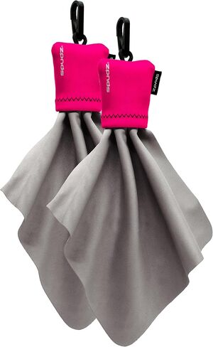 Spudz Classic Microfiber Lens Cleaner-Clip-On Bagous ، قابلة للغسل-للمناظير ، والنطاقات ، والنظارات ، والشاشات | الوردي ، 6 × 6 بوصات (2 عبوة) in Saudi Arabia