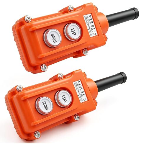 mxuteuk 2pcs Dump Trailer Remote Up Down Switch, Hoist Control Switch Hoist Controller Crane Momentary Push Button Switch COB61-UP-DOWN in Kuwait