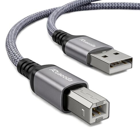 كابل طابعة USB 10 قدم ، كابل طابعة HP ، USB 2.0 النوع A من الذكور من الذكور ، متوافق مع HP ، Canon ، Epson ، Lexmark ، Dell ، Xerox ، Samsung in Kuwait