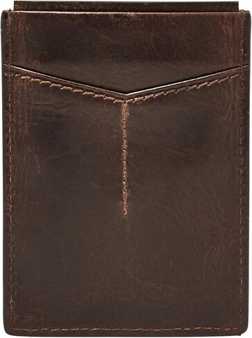 Fossil Men's Leather Minimalist Magnetic Card Case with Money Clip Front Pocket Wallet for Men in Saudi Arabia