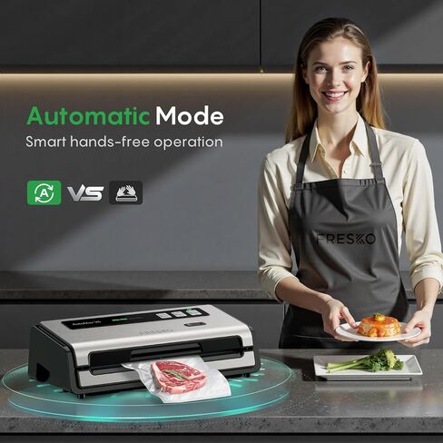 Fresko Compact Vacuum Sealer Machine V2 مع اكتشاف الأكياس التلقائي ، سهلة الاستخدام ، طقم بداية in Kuwait