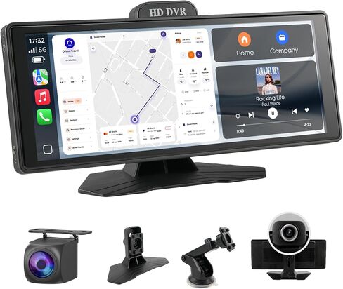 9.26 بوصة محمولة استريو Carplay Car Car ، مع Carplay و Android Auto مع Dash Cam | 1080p كاميرا احتياطية | Bluetooth | GPS | Aux | FM Bluetooth Radio ، شاشة اللمس HD لجميع المركبات in Saudi Arabia
