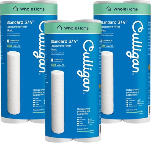 فلتر مياه Culligan P5-4PK Standard P5 Whole House Premium، 8000 جالون، قيمة 4 عبوات، أبيض، (عبوة من 4 قطع)، 4 قطع in Saudi Arabia