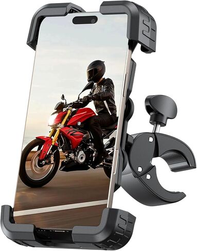 Motorcycle Phone Mount, [150mph Wind Anti-Shake][7.2inch Big Phone Friendly] Bike Phone Holder for Bicycle, [5s Easy Install] Handlebar Phone Mount (Yellow) in Saudi Arabia