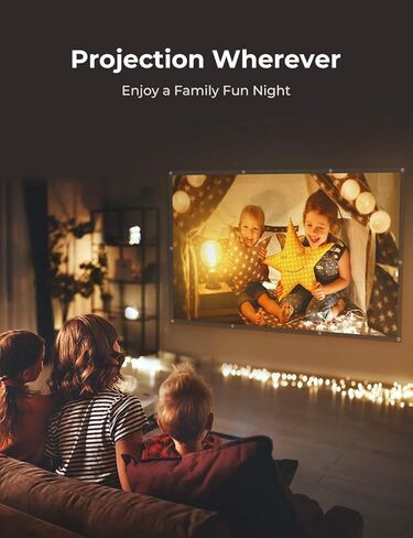 AURZEN Projector Screen, 120 inch Portable Projector Screen Indoor Outdoor Projection Screen 16:9 4K HD Wrinkle-Free Foldable Movie Screen for Home Theater, Backyard, Support Double Sided Projection in Saudi Arabia