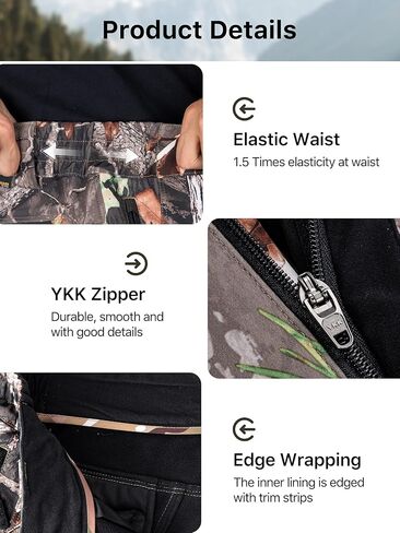 FREE SOLDIER Men's Fleece Lined Outdoor Cargo Hiking Pants Water Repellent Softshell Snow Ski Pants with Zipper Pockets in Kuwait