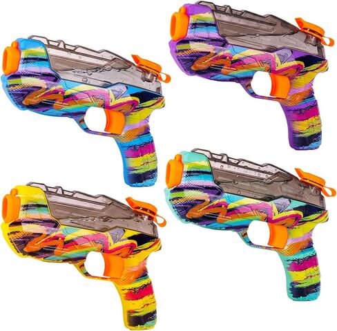 ZEBNYYA 4 Pack Water Gun for Kids, Watercolor Squirt Gun with Trigger Super Water Blaster Soaker Squirters Toys, Long Range Water Pistol Gun for Summer Outdoor Pool/Beach/Yard/Party Play in Kuwait