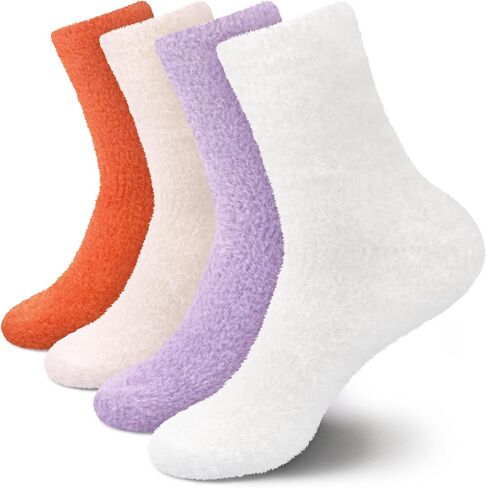 BambooMN Women's Fuzzy Soft Colored Socks in Saudi Arabia