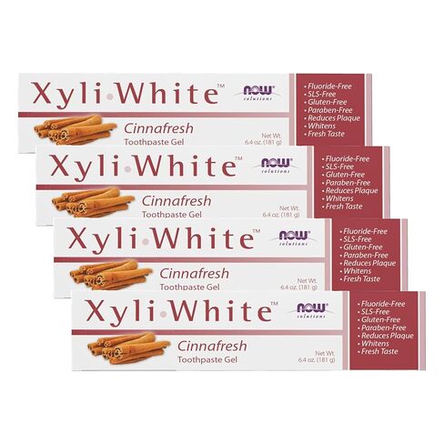 NOW Solutions, جل معجون الأسنان Xyliwhite™، سينافريش، ينظف ويبيض، طعم القرفة النظيف والمنعش، 6.4 أونصة in Kuwait