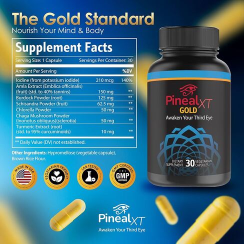 Pineal XT Gold - يعزز التنوير الروحي - إزالة الكلس ودعم الغدة الصنوبرية، 30 كبسولة نباتية in Saudi Arabia