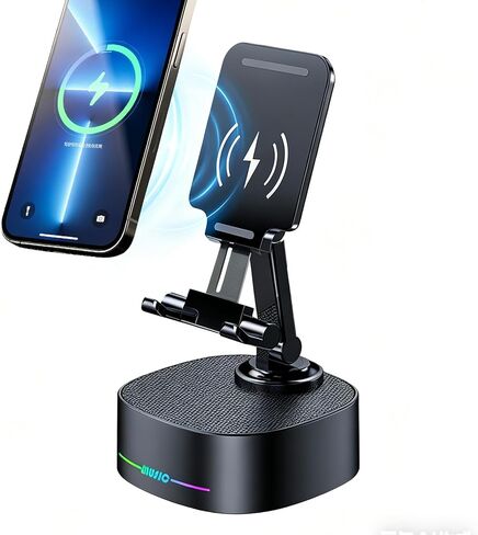 مكبر صوت Bluetooth مع الشحن اللاسلكي والهاتف الخلوي ، وأفضل مكبرات صوت من أجل iPhone/iPad/Samsung Galaxy ، و HD Prounde Sound مثالي للمنزل والخارج ، والهدية الإبداعية (أسود) in Saudi Arabia
