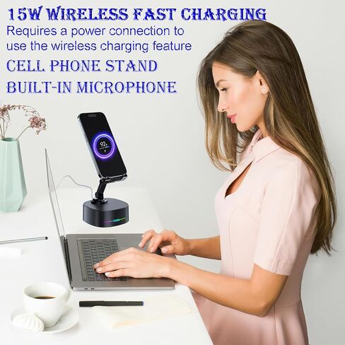 مكبر صوت Bluetooth مع الشحن اللاسلكي والهاتف الخلوي ، وأفضل مكبرات صوت من أجل iPhone/iPad/Samsung Galaxy ، و HD Prounde Sound مثالي للمنزل والخارج ، والهدية الإبداعية (أسود) in Saudi Arabia