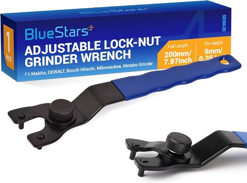 BlueStars SEWA20 Grinder Wrench Universal Adjustable Grinder Lock-Nut Pin Wrench Replacement - Exact Fit For Dewalt Bosch & other Grinders (10-30mm) in Kuwait