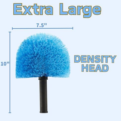 9pcs Screw on Webster Cobweb Duster Head for Pole | Spider Web Remover Brush | Cobweb Duster Head Attachment | Fits Standard 3/4 inch Threaded Poles (Blue) in Saudi Arabia