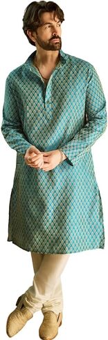 Sojanya (منذ عام 1958، مجموعة كورتا حريرية ذات تصميم ذاتي للرجال من Jacq مع بيجامة Churidar باللون الأبيض الفاتح in Saudi Arabia