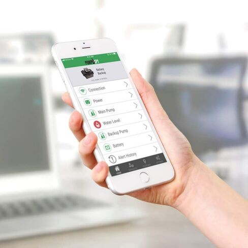 نظام المضخة الاحتياطية لبطارية PumpSpy PS2000 WiFi مع مراقبة وتنبيهات الإنترنت، وبطارية احتياطية لمضخة الحوض التي تتصل بخدمة المراقبة عن بعد على مدار الساعة طوال أيام الأسبوع، متوافقة مع تطبيق PumpSpy in Kuwait