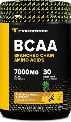 Primaforce BCAA Powder (Pineapple Mango) (30 Servings) - 7000MG 2:1:1 BCAAs, Post-Workout Recovery Drink with Amino Acids and Real Salt for Men & Women in Saudi Arabia