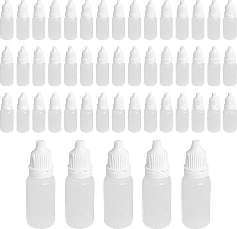 50Pcs 10ML/8ML/15ML/20ML/30ML Empty Plastic Dropper Dropping Bottles(Drops of Plug Can Removable) Portable Plastic Bottle Eye Liquid Dropper Refillable Bottles Containers (8ml) in Saudi Arabia