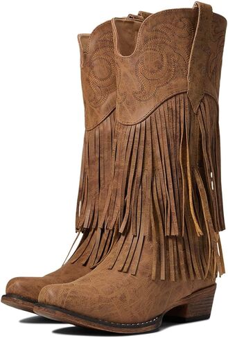 ROPER Womens Rickrack Snip Toe Casual Boots Mid Calf Low Heel 1-2" - Brown in Saudi Arabia