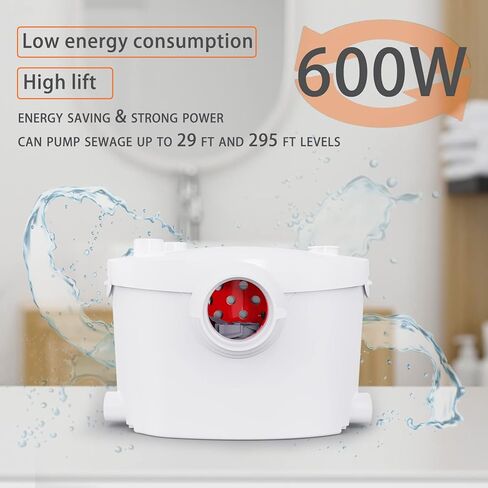 Simple Project Macerator Pump For Basement, 250W Macerator Sewerage Pump, Upflow Pump With 2 Water Inlets For Disposal Waste Water From Sink, Shower, Bathtub in Saudi Arabia