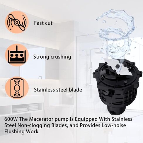 Simple Project Macerator Pump For Basement, 250W Macerator Sewerage Pump, Upflow Pump With 2 Water Inlets For Disposal Waste Water From Sink, Shower, Bathtub in Saudi Arabia