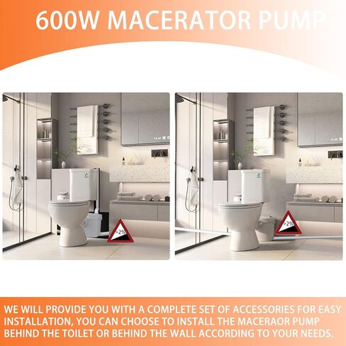 Simple Project Macerator Pump For Basement, 250W Macerator Sewerage Pump, Upflow Pump With 2 Water Inlets For Disposal Waste Water From Sink, Shower, Bathtub in Saudi Arabia