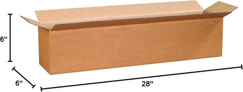 PARTNERS BRAND 28x6x6 Long Corrugated Boxes, Long, 28L x 6W x 6H, Pack of 20 | Shipping, Packaging, Moving, Storage Box for Home or Business, Strong Wholesale Bulk Boxes in Saudi Arabia