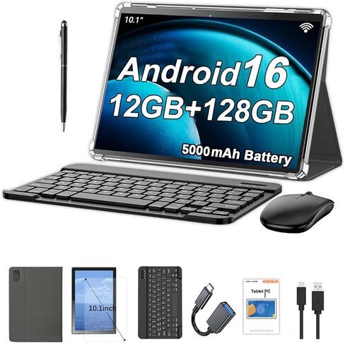 10.1 بوصة Android 13 Tablet ، 2 في 1 أقراص مع لوحة مفاتيح فتحة بطاقة SIM ، حالة ، الماوس ، القلم ، بطارية 8000 مللي أمبير في الساعة ، 1280 × 800 شاشة تعمل باللمس ، wifi/Bluetooth ، الكاميرا المزدوجة （12GB + 512GB） in Kuwait