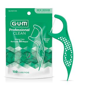 GUM - 889DD Professional Clean Flossers Extra Strong Flosser Pick, Fresh Mint, 150 Count (Pack of 4) in Saudi Arabia