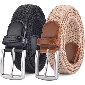 Men's Stretch Woven 1.3" Wide Elastic Braided Belts in Saudi Arabia