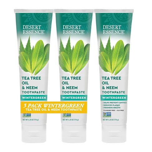Desert Essence, معجون أسنان بزيت شجرة الشاي والنيم، وينترغرين، 6.25 أونصة (عبوة من قطعة واحدة) in Kuwait