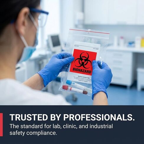 2" x 2" Biohazard Stickers Sign, Roll of 250 Biohazard Warning Labels, Coated Paper, Universal Biohazard Symbol, Self-Adhesive Biohazard Warning Signs for Labs, Hospitals, and Industrial Use in Saudi Arabia