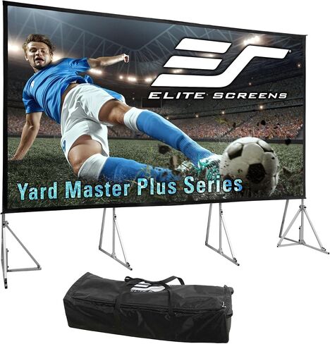 Elite Screens Yard Master 2, 100-inch Indoor Outdoor Portable Fast Folding Projector Screen w/ Stand 16:9, 8K 4K Ultra HD 3D Movie Theater Rear Projection , OMS100HR3 -US Based Company 2-YEAR WARRANTY in Saudi Arabia