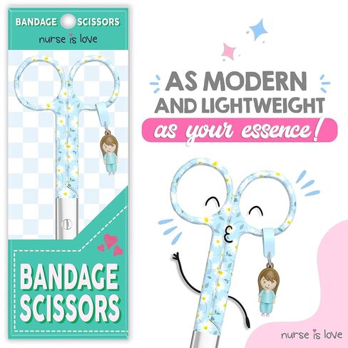Lister Bandage Scissors for Nurses 5.5 Inch | Nursing Scissors | Medical Bandage Shears for Wound Care | Veterinary Bandage Scissors - With Round Tip, High Level in Stainless Steel - Beautiful Desings in Saudi Arabia