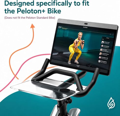 طاولة مكتب SELINA لدراجة Peloton لأجهزة الكمبيوتر المحمول والكمبيوتر اللوحي والهاتف والمزيد | صينية أكريليك شفافة ممتازة متوافقة مع ملحقات Peloton Bike القياسية (قياسية للدراجة) in Kuwait