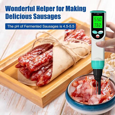 Yewhick Bluetooth Food pH Meter, Digital pH Meter for Food High Accuracy Waterproof Food pH Tester with ATC for Sourdough and Bread Canning, Meat, Cheese, Solid Samples, and Water in Saudi Arabia