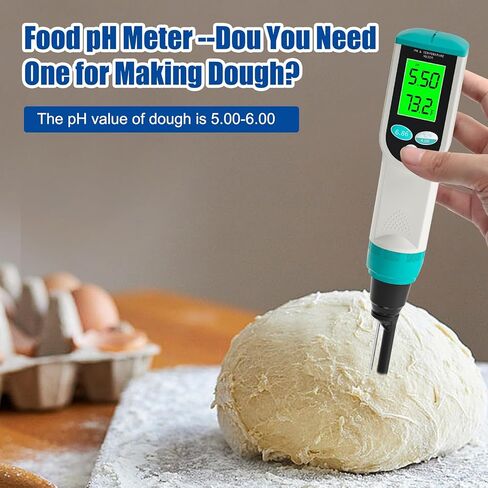 Yewhick Bluetooth Food pH Meter, Digital pH Meter for Food High Accuracy Waterproof Food pH Tester with ATC for Sourdough and Bread Canning, Meat, Cheese, Solid Samples, and Water in Saudi Arabia