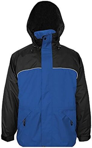 Viking Men's Torrent Waterproof and Windproof All Weather Shell Jacket with Reflective Piping, Black - X Large in Kuwait