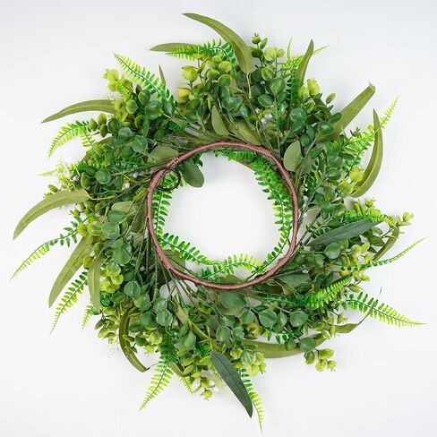 26inch Fern Wreath for Front Door, 26'' Farmhouse Mixed Green Wreath for Door Wall Window Decoration, Handmade Spring Summer Large Wreath in Saudi Arabia