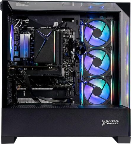 Skytech Shadow Gaming PC Desktop, Ryzen 5 9600X 3.9 Ghz (5.4GHz Turbo), AMD RX 9060 XT 8GB, 1TB Gen4 NVMe SSD, 16GB DDR5 RAM 6000, 650W Gold PSU, Wi-Fi, Win 11 in Saudi Arabia