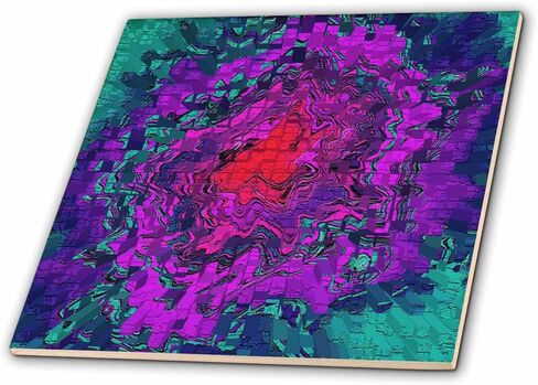 3dRose ct_17283_2 Splashes of Red Purple and Turquoise-Ceramic Tile, 6-Inch in Saudi Arabia