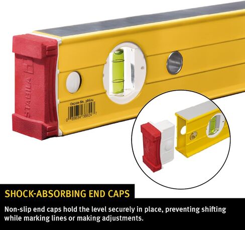 Stabila 78496 Type 196 Heavy Duty Complete 6 Level Kit - 78"/48"/32"/24"/16"/10" Die Cast Magnetic Torpedo Level Includes Nylon Carrying Case, Yellow in Saudi Arabia